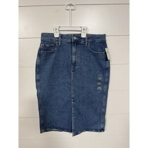 Gap Denim Size 8/29 Front Slit Midi Maxi Skirt Preppy Y2K Casual Blue Jean NWT